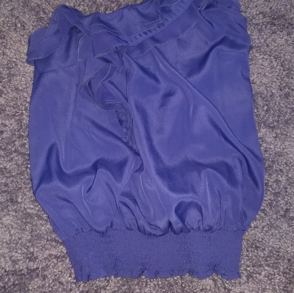 Purple Ruffle One Shoulder Top - Picture 3 of 6